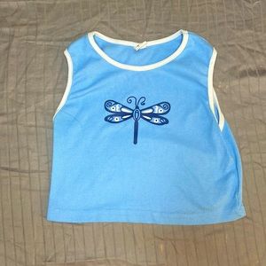 Blue firefly tank top/crop top for girls